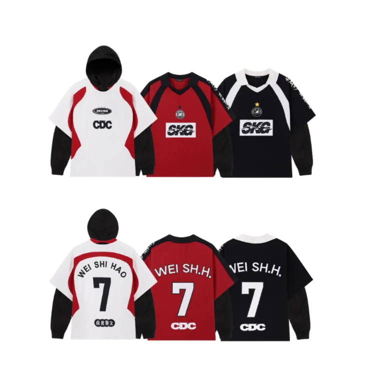 SKUNK GALLERY (SKG)韦世豪复古拼接长袖卫衣球衣T恤美式秋冬男女