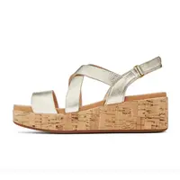 clarks 牛皮革时尚厚底坡跟凉鞋 女款 香槟色-26164358
