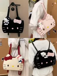 粉色kitty大容量潮流个性百搭简约高级感单肩斜挎手提双肩包包