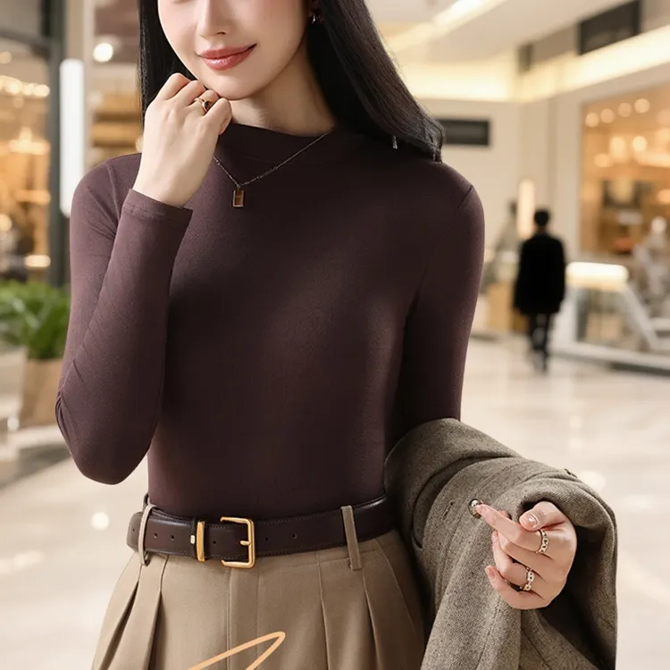 保暖内衣打底衫新品女士紧身新品加厚加绒女装大码显瘦上衣长袖