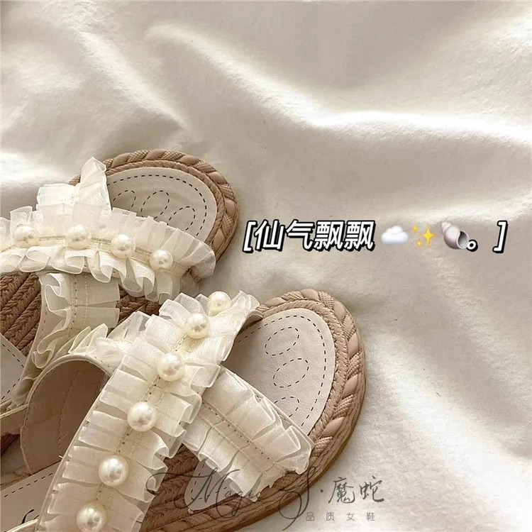 【轻奢爆款】夏日晚风~！平底ins海边度假凉鞋女厚底时尚百搭轻便