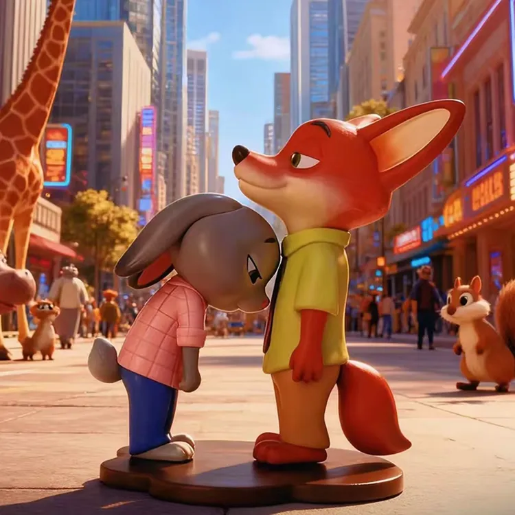 【旗舰】疯狂动物城手办周边兔朱迪狐尼克桌面摆件生日礼物