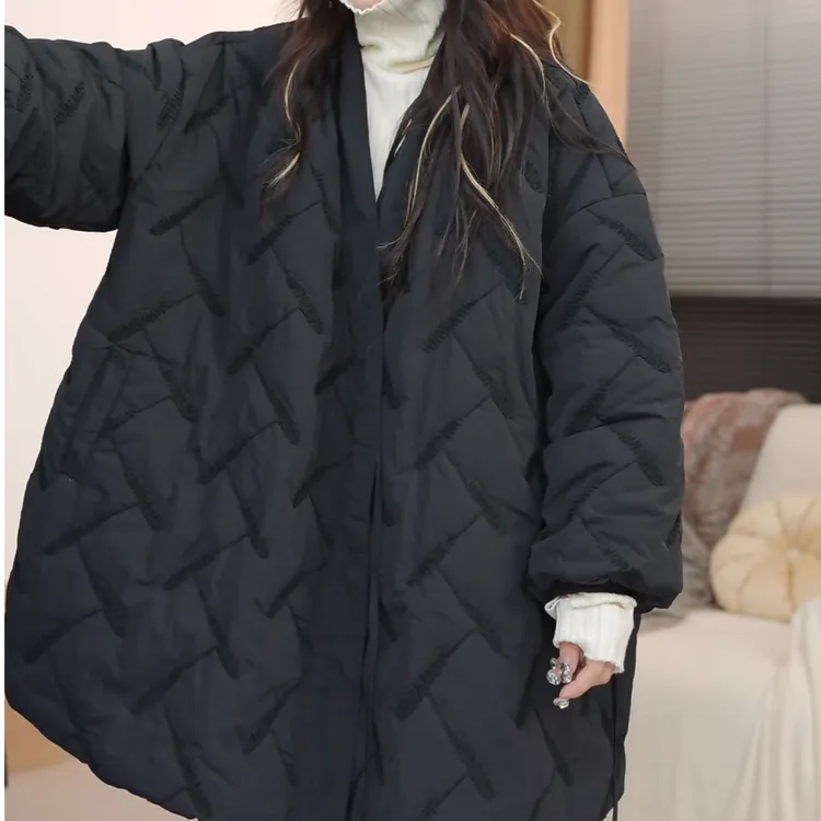 museguhui/木色古汇825151#欧韩大版宽松时尚薄款气质百搭棉服