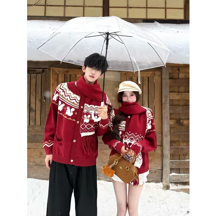 情侣装秋冬季2025新款ins超火宽松毛衣男女高级感慵懒风针织衫潮