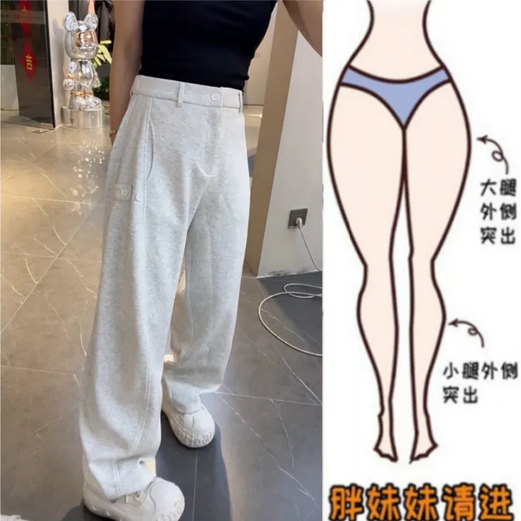 格洛森女胖妹妹春季新款梨型身材气质显瘦女大码高腰工装休闲卫裤