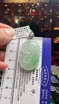 【闪购商品】翡翠颈饰18K金镶嵌H2903冰飘绿如意