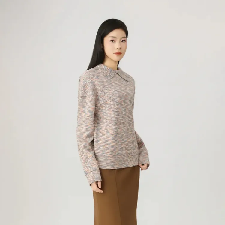 GIRDEAR/哥弟秋季韩系ins文艺上衣慵懒舒适翻领精致针织衫130104