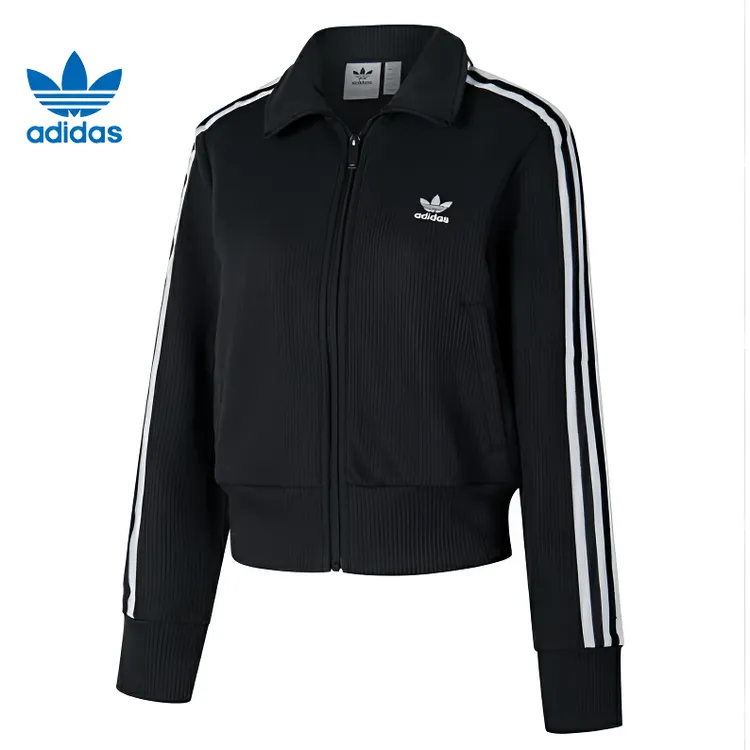 Adidas阿迪达斯三叶草女子三条杠立领运动休闲夹克外套IY7278