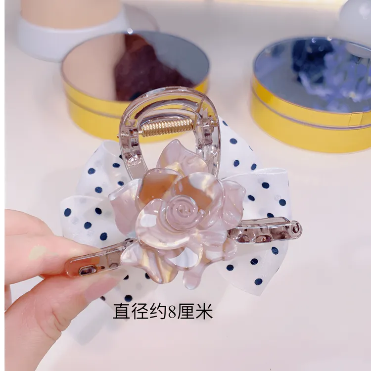 2025女法式森系抓夹少女风气质发夹简约头饰时髦8厘米AB面抓夹