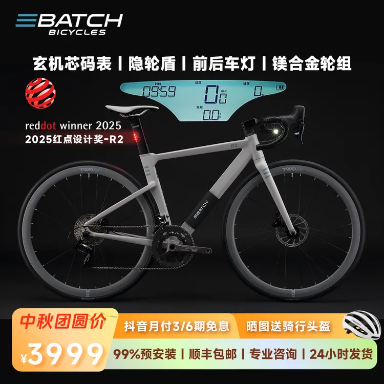 （Batch）25新款R2内嵌码表车灯隐轮盾追踪油压公路变速自行车