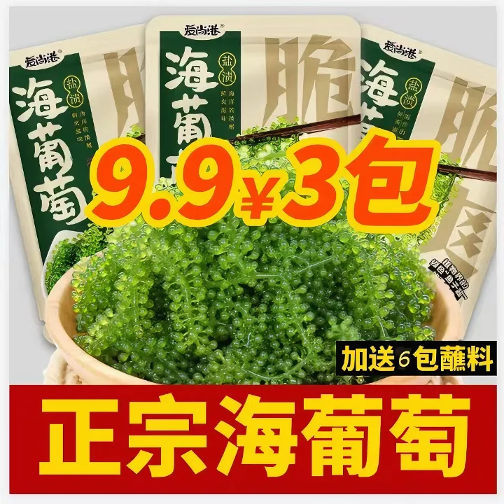爱尚港火锅食材正宗新鲜海葡萄绿色健康食材寿司海藻长寿菜海草菜