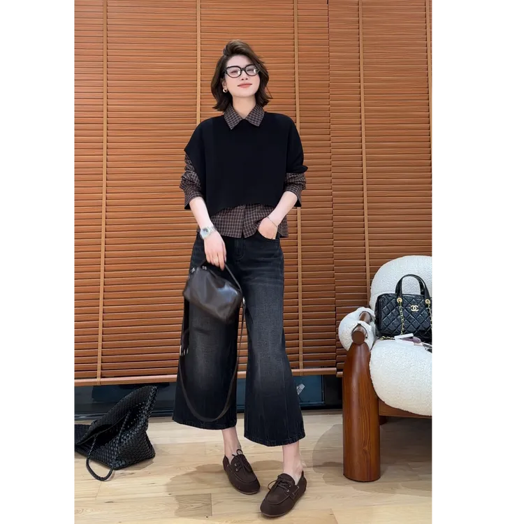 YYOUHAN 2025新款【爱尔兰艺术】极简显瘦百搭格纹衬衫 2508C4617