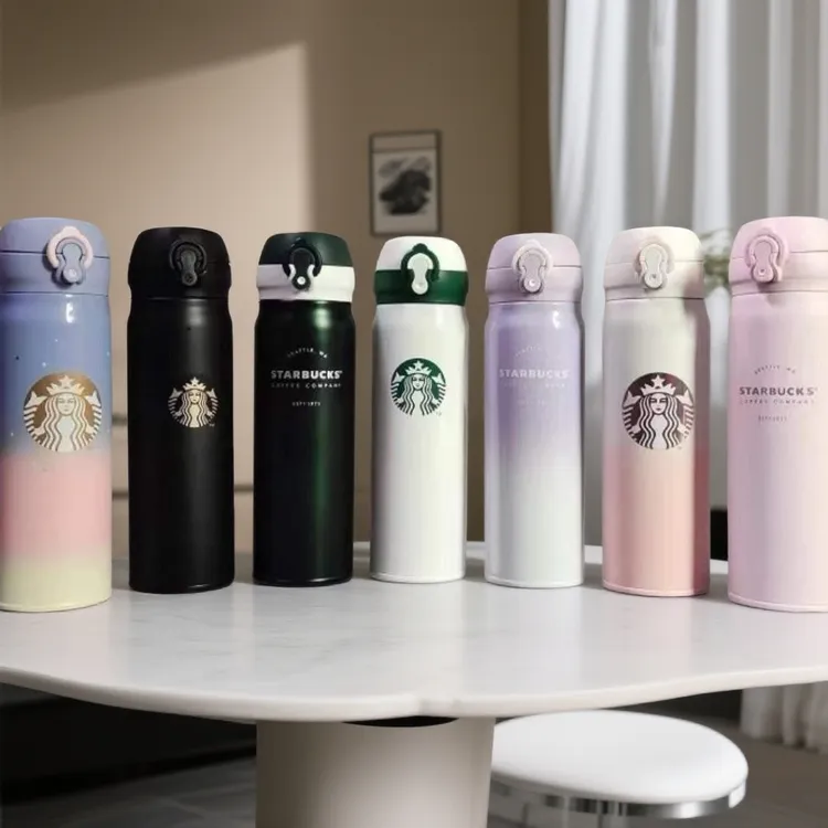 新款星爸爸保温弹跳杯316不锈钢350ml/500ml学生情侣便携杯礼品杯