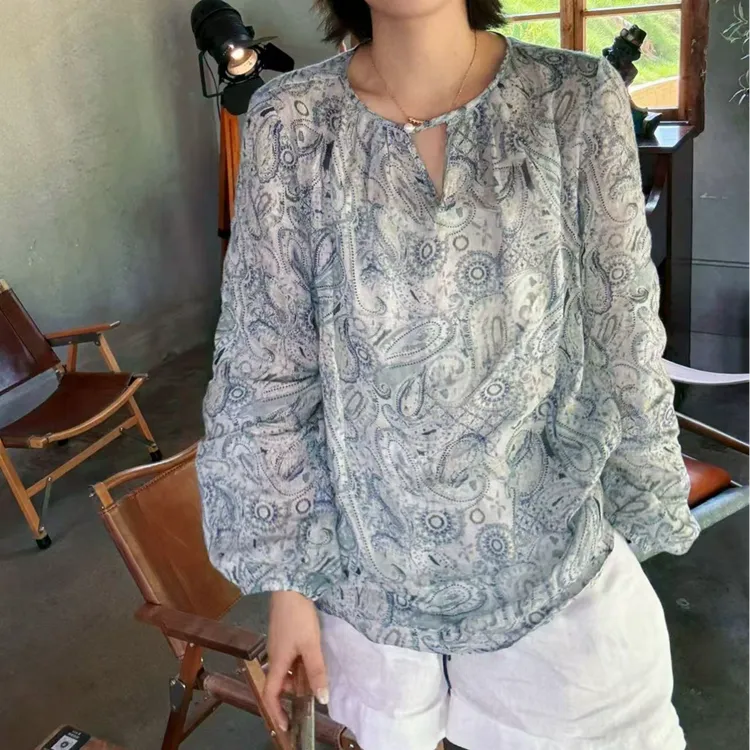 XMM.【青花瓷苎麻防晒衣】时尚百搭潮流显瘦洋气碎花休闲-MM6678911