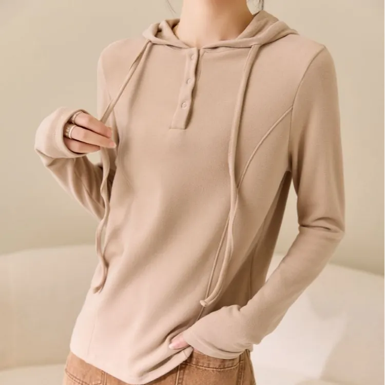 【13-297-wyf】秋冬新款长袖运动休闲连帽宽松显瘦时尚百搭T恤