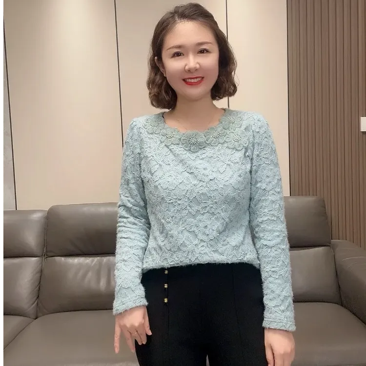 2025冬季新款时尚韩版长袖加绒加厚气质显瘦百搭打底衫上衣