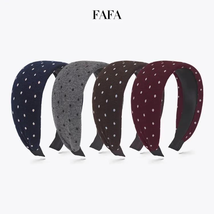 FF 高品质毛呢波点发箍高颅顶氛围感休闲百搭高级感原创设计发饰
