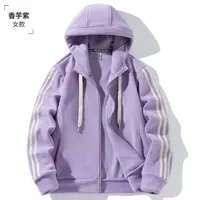 8900-女士秋冬季连帽（芋紫）双面摇粒绒防风卫衣外套