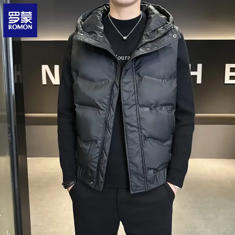 罗蒙2025新款羽绒男款冬季加厚高端保暖背心短款百搭马夹外套时尚