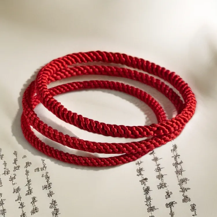 红手绳手工编织无扣手腕无接头红绳手绳男女本命年龙年情侣绳编