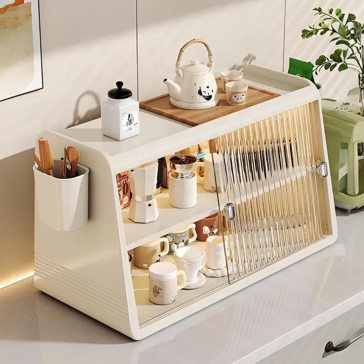 锦绣百年杯子收纳置物架台面轻奢桌面双层放水杯茶杯防尘架子杯架