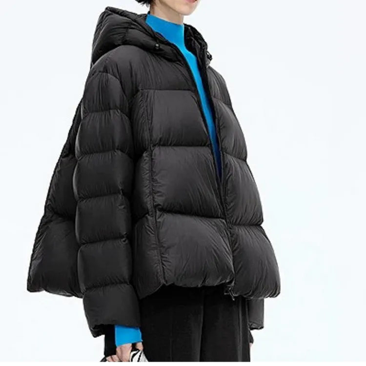 museguhui/木色古汇13360#布衣同款连帽短款宽松冬季羽绒服