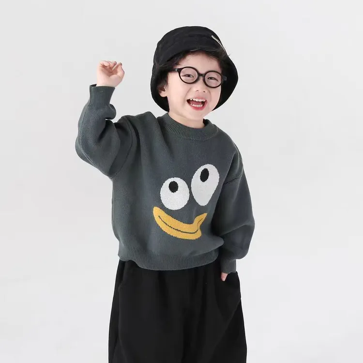 2025秋冬新款儿童韩版卡通可爱针织衫男童女童毛衣宝宝套头上衣
