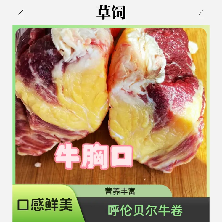 草饲散养黄膘牛胸口肉卷/2斤 黄膘牛肉顺丰特快适合涮火锅烤肉