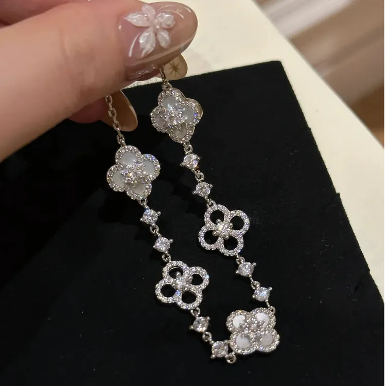 925银手链 白贝五花925银手链气质百搭小众渐变女士轻奢金太阳