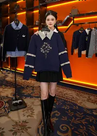 【XY】【39】秋季新款假两件百搭休闲风女款卫衣NH-Q0330