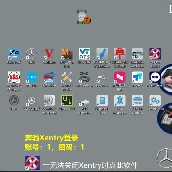 奔驰专检软件Xentry，DTS，wis，epc等专用软件，需发电脑来安装，25-9