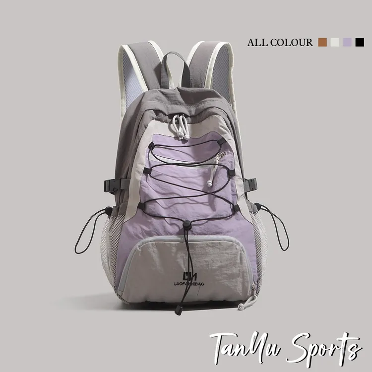 探屿户外旅行撞色双肩包男女款轻便徒步登山包大容量学生新款书包