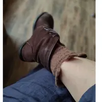 YYGG【堆堆起毛袜】双针纯色花色春秋潮流均码潮袜4003