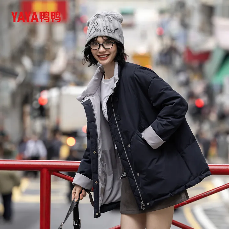 YAYA鸭鸭官方新国标90绒羽绒服女2025冬季新款百搭时尚小个子外套