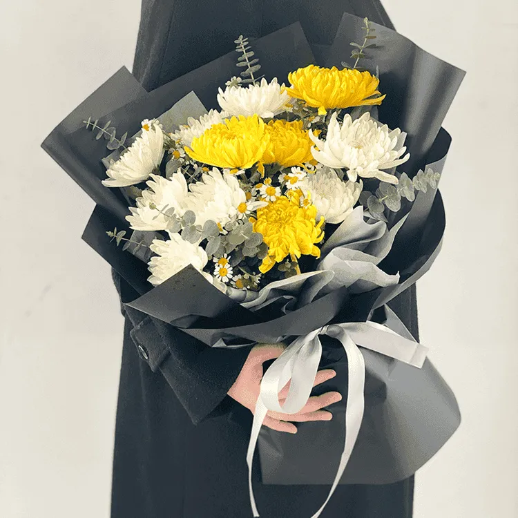 【怀念.纪念】11枝19枝黄白菊花混搭鲜花花束全国同城配送纪念送