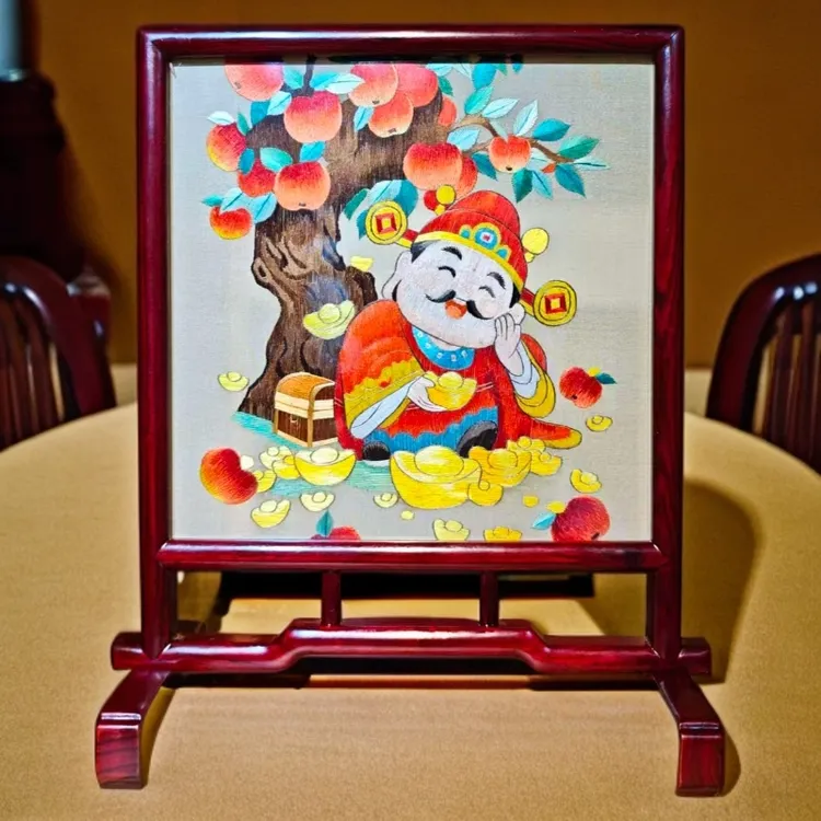 四川特色非遗蜀绣 纯手工双面刺绣摆件 伴手礼精选