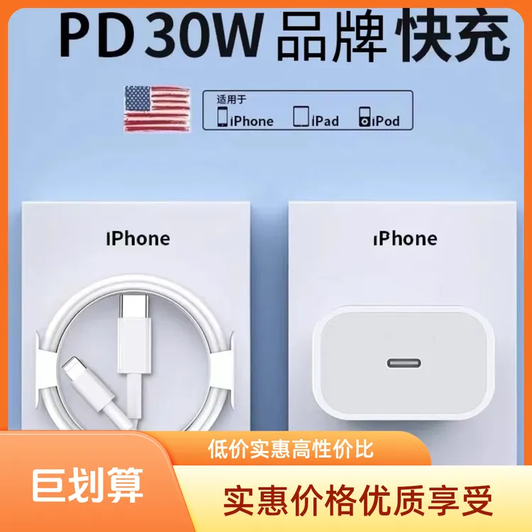 雄晟 适用苹果手机30W充电器iphone14/13快速数据线11/12Promax线