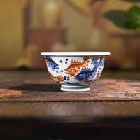 【墨舍名窑】 墨舍柴窑矾红满鳜中号压手杯 moshe1252 陶瓷