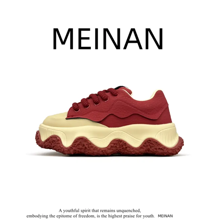 男鞋新款时尚ins风板鞋厚底低帮圆头青年增高鞋舒适男鞋