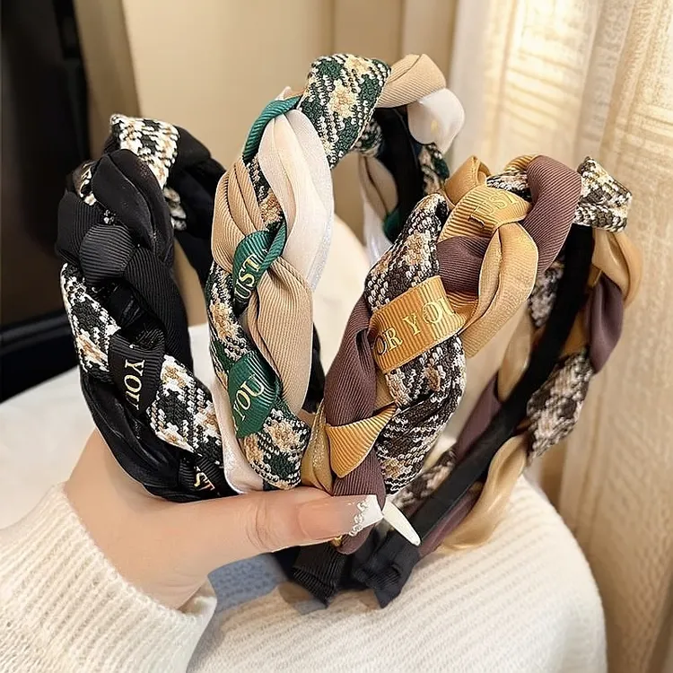 新款发箍编织头箍宽边网红法式高颅顶外出百搭压发卡洗脸气垫梳