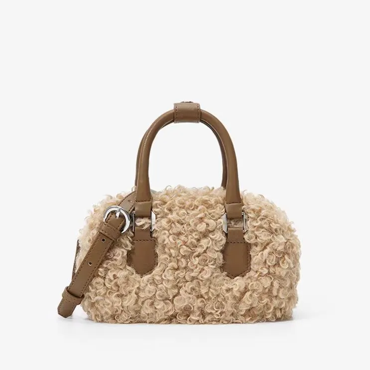 秋冬季超火小众毛茸茸包包女2025新款百搭斜挎包手提毛毛波士顿包