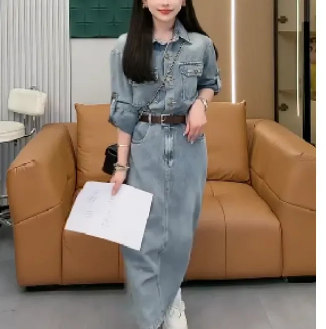 2025春季新款时尚女装网红气质爆款百搭洋气连衣裙收腰叶mlk