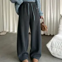 【长裤系列】过冬裤  高腰撞色休闲卫裤 加绒加厚运动休闲裤 