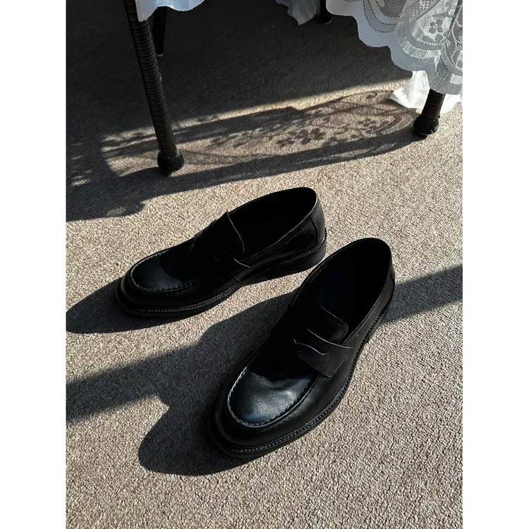 「枪枪同款」CLCS 25FW 水洗 做旧牛皮机缝固特异乐福皮鞋