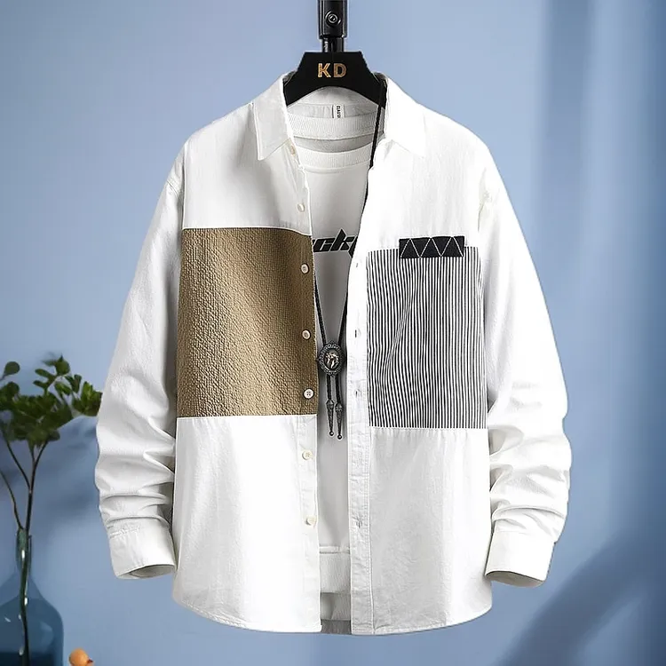 男士秋装新款高品质百搭夹克上衣时尚都市青年休闲色潮流长袖衫