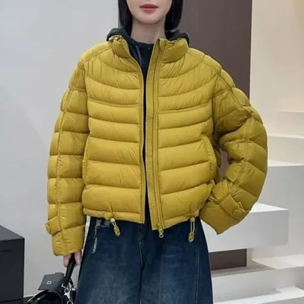 黑色泡芙排骨棉服女2025秋冬新款短款立领宽松小个子高级感短外套