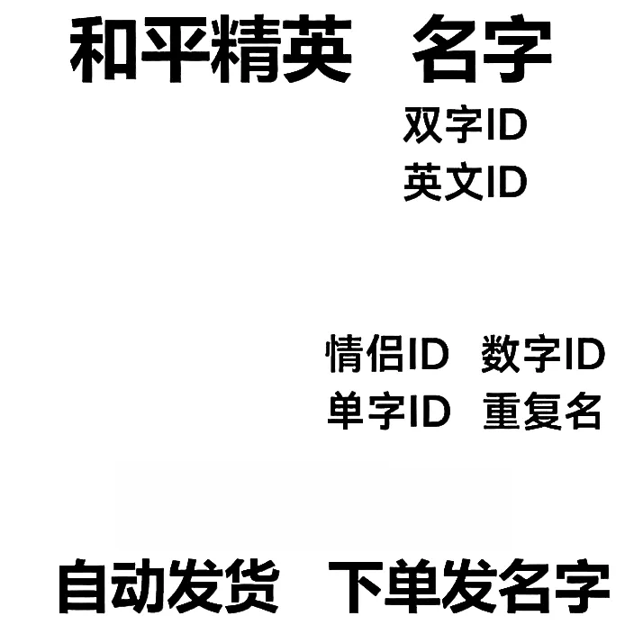 和平精英改名id单字双字重复名情侣名电子书籍txt版