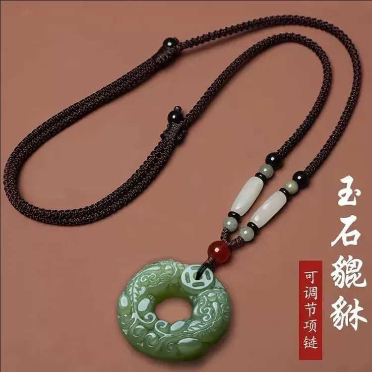 非金属仿水晶吊坠 双面貔貅古风挂绳吊坠挂饰挂件项链商品图