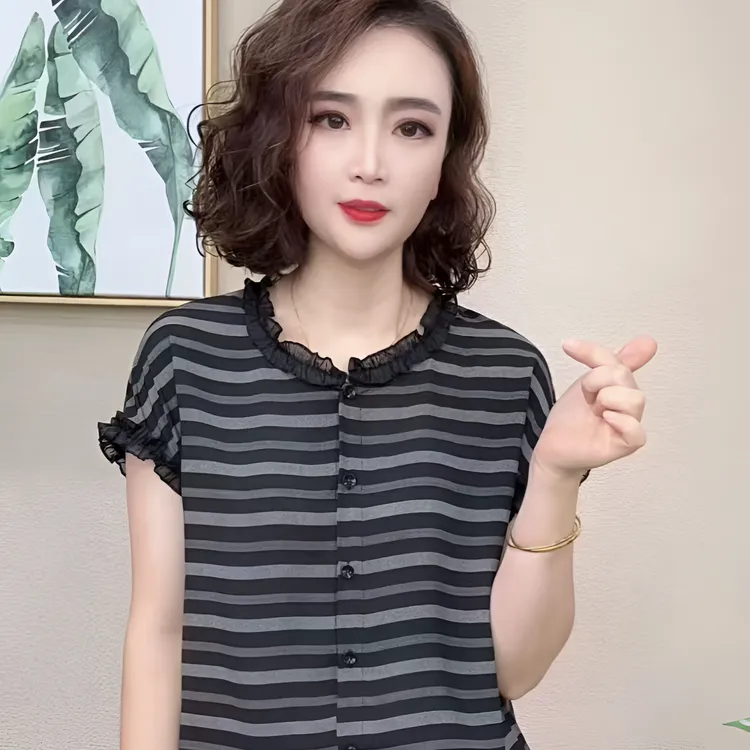 女士2025气质百搭减龄显瘦新款时尚T恤女气质上衣#5787