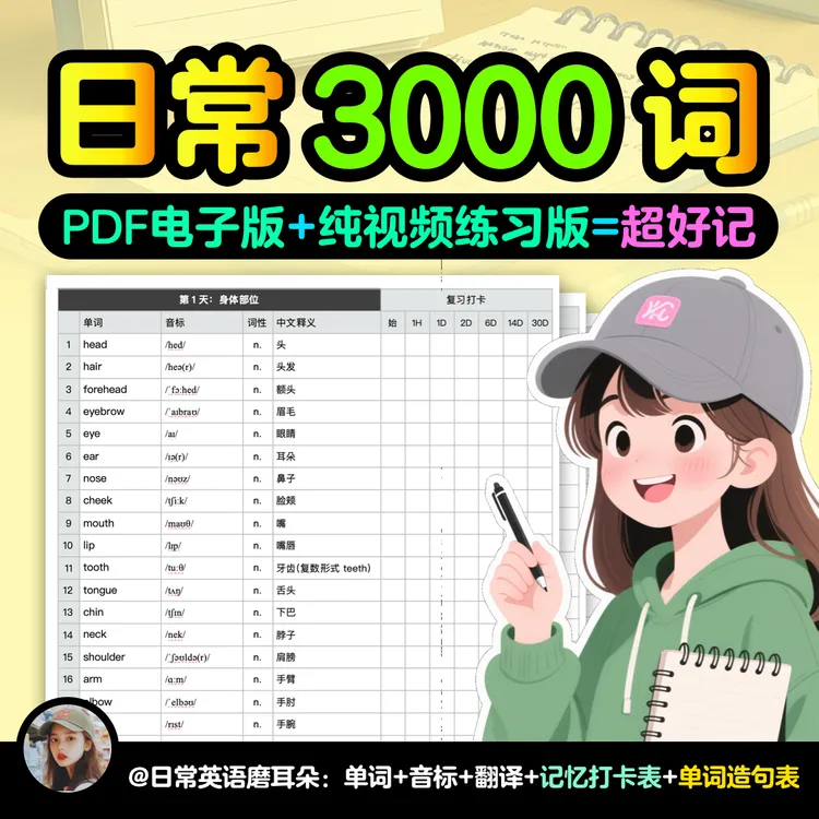 【PDF完整版】挑战日常英语常用3000词·账号同款